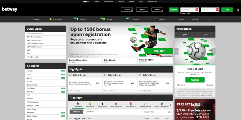 Betway Homepage